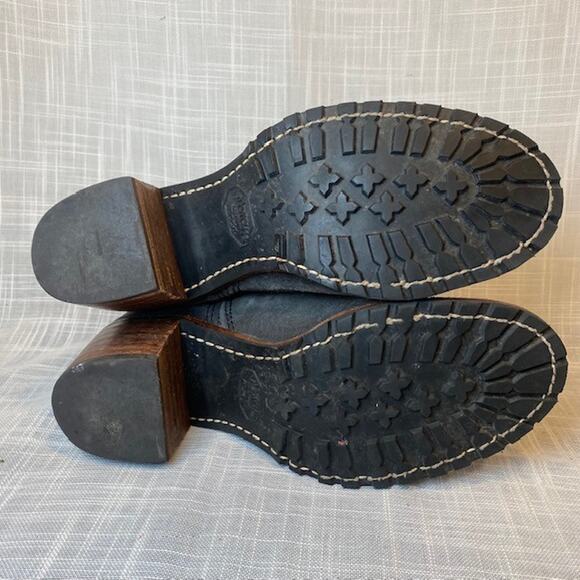 Frye Sabrina Chelsea Suede Heeled Boots Womens Gray ]Pull On Bootie 7.5 M - Picture 3 of 8